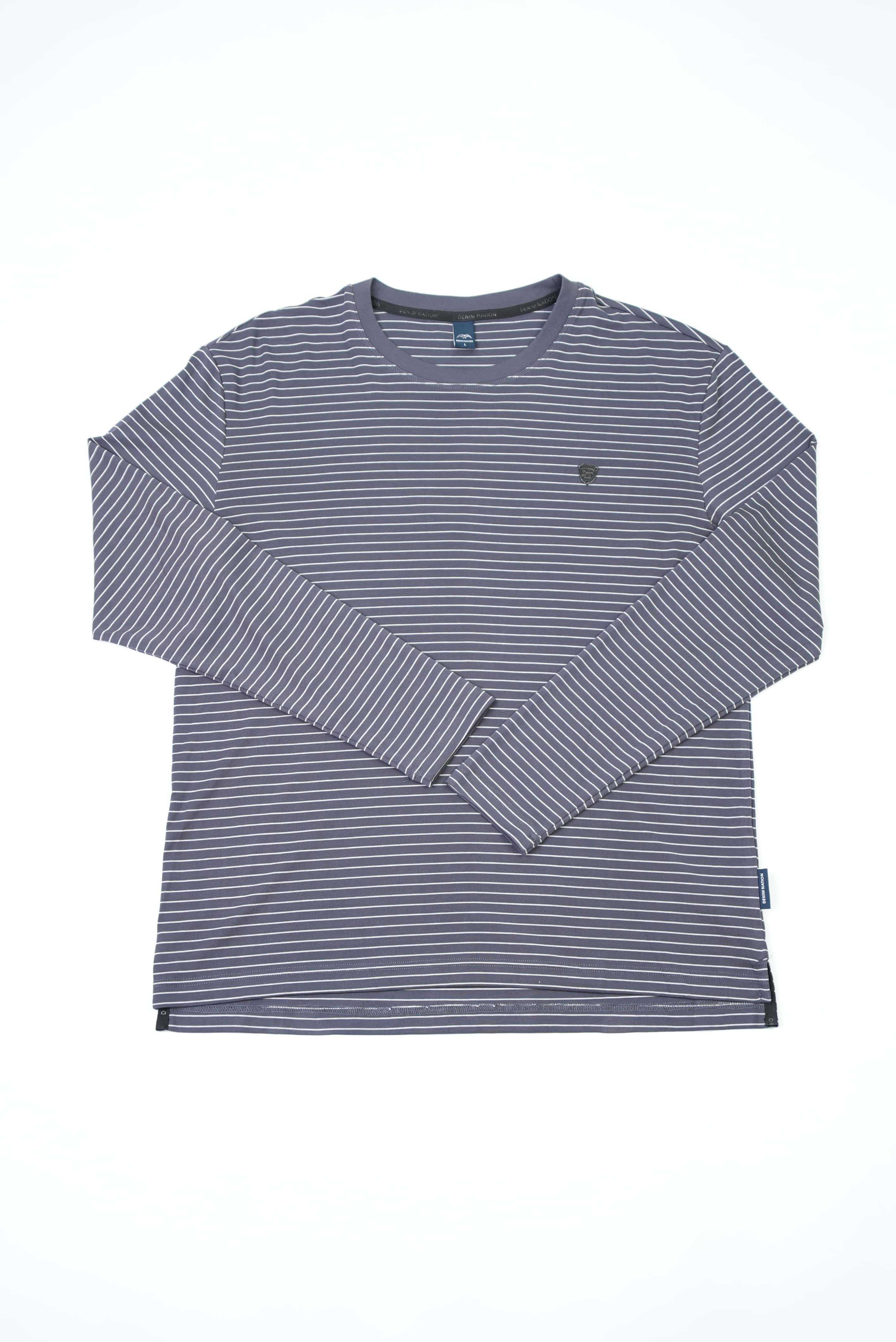 Striped Long-Sleeve Crewneck T-Shirt