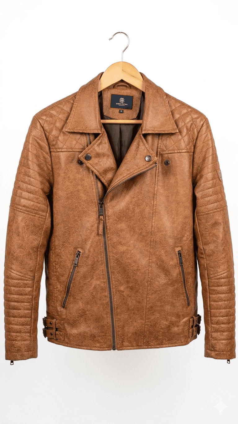 Asymmetrical Biker Leather Jacket