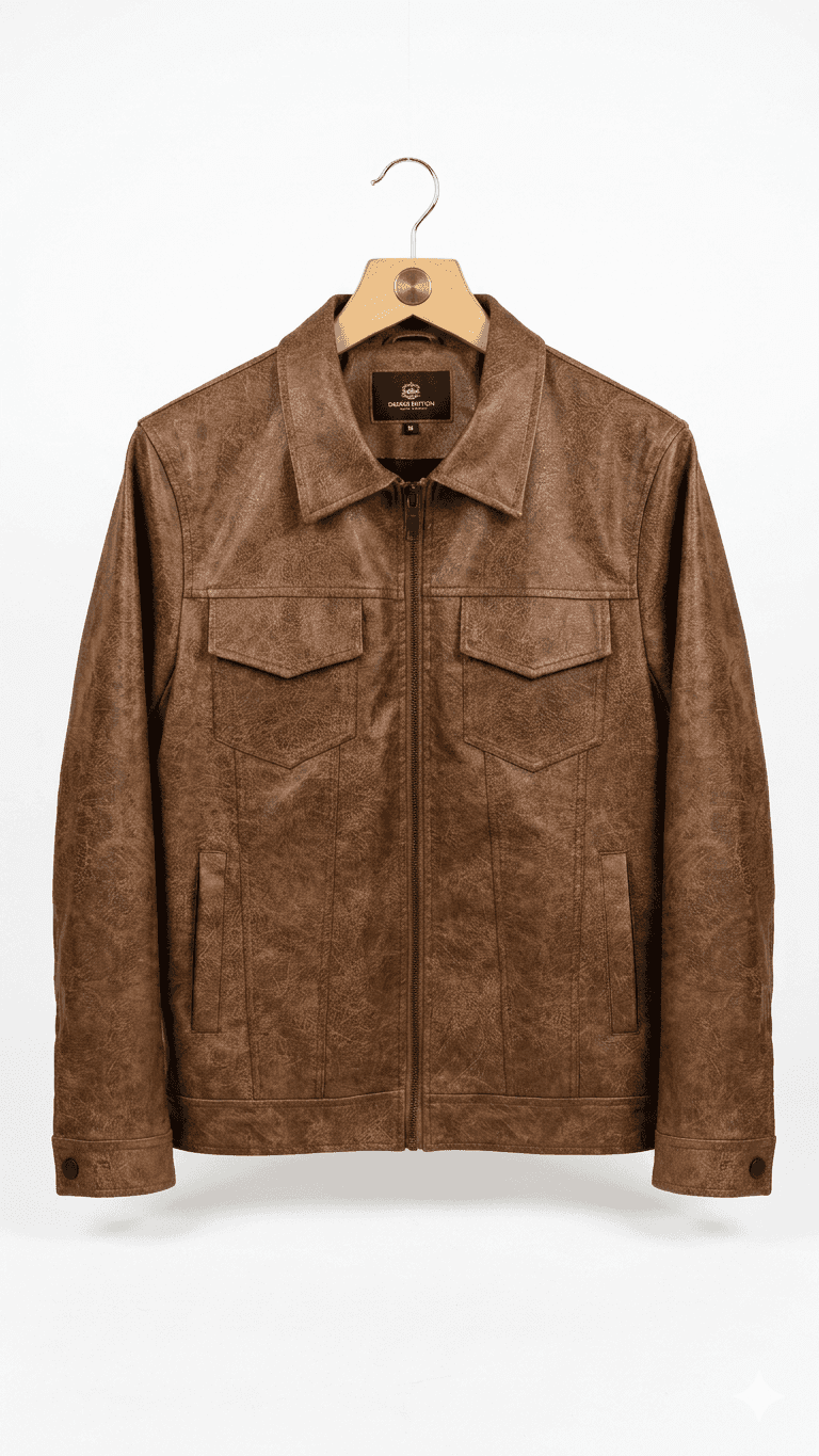 Double Pocket Leather Jacket