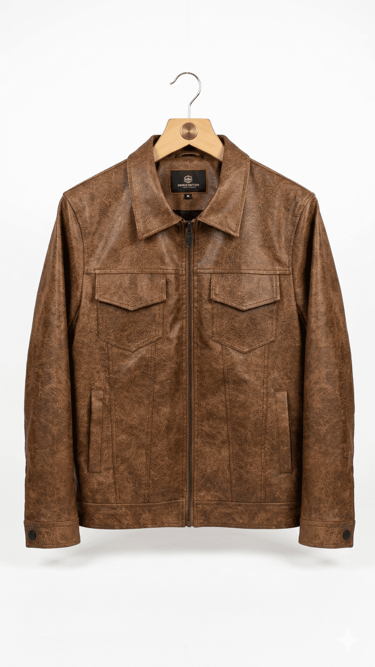 Double Pocket Leather Jacket 1